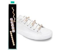 leazy Bling - Adorno para zapatos deportivos de estilo casual con cristales de estrás, perlas y colgantes, para niñas y mujeres, multicolor, talla única