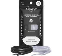 leazy Cordones elásticos planos - El cordón plano y flexible para enganchar, negro/blanco, M: Bis 5 Ösen pro Seite