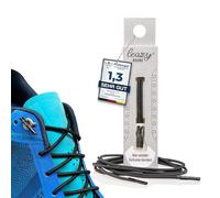 leazy Cordones elásticos redondos para enganchar - Cintas de goma sin atar - Ajuste perfecto y agarre estable para el deporte y el ocio, Negro, M: (Bis 5 Ösen pro Seite)