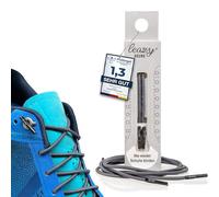 leazy Cordones elásticos redondos para enganchar, cordones de goma sin atar, ajuste perfecto y agarre estable para el deporte y el ocio, gris oscuro, M: (Bis 5 Ösen pro Seite)