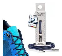 leazy Cordones elásticos redondos redondos para enganchar - cordones de goma sin atar - Ajuste perfecto y agarre estable para el deporte y el ocio, azul oscuro, S: (Bis 4 Ösen pro Seite)