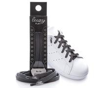 Leazy Flat, Cordones Elásticos Planos Unisex, Gris Oscuro, Talla M(hasta 5 Ojales por Lado)