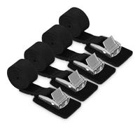 LEAZZLE 4 Piezas 100cm x 25mm Cinchas de Amarre Pequeñas, Correa de Amarre de Ajustables, Acolchada, Cincha de Amarre Negro, para Bicicleta, Coche, Moto, Portabicicletas, Equipaje, Resistente a 200 KG
