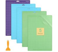 LEAZZLE 5 Piezas 8,5 x 12 Alfombrilla de Corte para Cricut Joy Xtra, 3 Diferente Adhesivas Tapete de Corte para Cricut, 21,6 x 30,5 CM (StandardGrip/LightGrip/StrongGrip/FabricGrip)