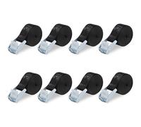 LEAZZLE 8 Piezas 25mm x 1M Cinchas de Amarre Pequeñas, Cincha de Amarre Carraca, Correa de Amarre de Ajustables, para Bicicleta, Coche, Moto, Portabicicletas, Equipaje, Resistente a 250 KG