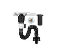 LEAZZLE Kit de Desague Lavabo, Kit de Valvula Desagüe Lavabo con Tubo Desague Flexible y Pop-Up Filtro Sifon Lavabo, Extensible 300-1000mm,para Fregadero de Baño y Cocina,Resistente Olores y Insectos