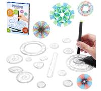 LEAZZLE Spirograph, Juego de Espiral, 28 Piezas Juego de Regla de Dibujo de Engranajes, Espirografo Niñosa, Juego Creativo de Mandalas,Spirograph Deluxe Set, Juegos para Pintar Niños y Adultos