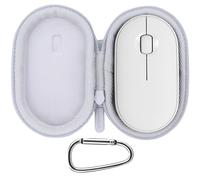 Lebakort Duro Caja Estuche Funda para Logitech Pebble 2 M350s / M350 / M355 / I345 Slim Estilizado Ratón Inalámbrico Bluetooth (Blanco Grisáceo)