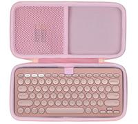 Lebakort Duro Caja Estuche Funda para Logitech Pebble Keys 2 K380S K380 Teclado Bluetooth Multidispositivo (Rosa)