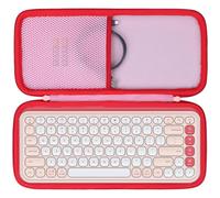 Lebakort Duro Caja Estuche Funda para Logitech Pop Icon Keys Teclado Inalámbrico (Rosa)