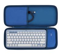 Lebakort Duro Caja Estuche Funda para Teclado Inalámbrico Logitech Pebble Keys 2 Combo K380s K380 + M350 Pebble Mouse Combo (Estuche Azul)