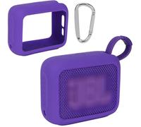 Lebakort Funda Protectora de Silicona para JBL GO 4 Altavoz Portátil,Morado | on Hebillas de Escalada, carcasa de silicona para altavoces, arañazos reducidos, silicona suave