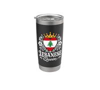 Lebanese Queen Lebanon Flag Proud Lebanese Woman Vaso térmico de acero inoxidable de doble pared