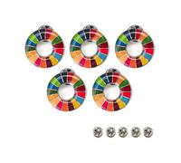 Lebanghui 5pcs 17 color Sdgs United Nations Sustainable Development Goals Brooch Pin Badge