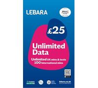 Lebara Tarjeta SIM de Datos Ilimitados - Mitad de Precio por 3 Meses, Sin Contrato, Pago al Activar, Multitamaño para Todos los Dispositivos