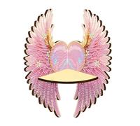 Lebartm Estante colgante de esquina de pintura artística con diamantes de mariposa y amor, estante de almacenamiento de pared de madera, organizador de ducha para decoración de pared del hogar y baño