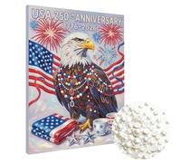 Lebartm Kit de pintura de perlas con marco de 30 x 40 cm, hecho a mano, 250 aniversario del Día de la Independencia de Estados Unidos, piedras preciosas, puntos de diamante, cuentas, exhibición de