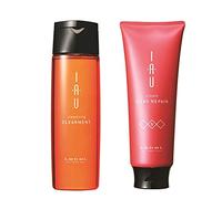 Lebel IAU Cleansing Clearment Hair Shampoo 200ml & Lebel IAU Silky Repair Hair Treatment 200ml Set (Green Tea Set)