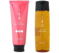 Lebel IAU Cleansing Freshment Hair Shampoo 200ml & Lebel IAU Melt Repair Hair Treatment 200ml Set (Green Tea Set)