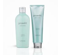 Lebel Soft Fit Hair Care Set - Champú japonés sin sulfatos y tratamiento reparador para secado, color tratado - 550 ml total