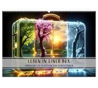 Leben in einer Box (Wandkalender 2026 DIN A2 quer), CALVENDO Monatskalender: Landschaften in Koffern und Schatztruhen