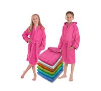 LEBENGOOD Albornoz, Niño, Niña, Unisex, Infantil, Juvenil,100% Algodón,toalla 400gr OEKO-TEX, 2 Bolsillos, Capucha, Albornoces Felpa, adolescente (10-12, Fucsia)