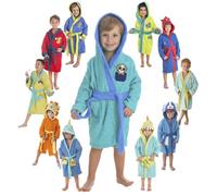 LEBENGOOD - Albornoz Niños adolescentes Algodón: Niño, 100% Algodón OEKO-TEX - 2 Bolsillos, Cinturón, Capucha, Albornoces Felpa muy suave con bordados para niños (2-4 Pocket)