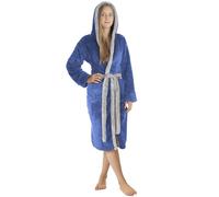 LEBENGOOD Bata Mujer Invierno - Albornoz Mujer Forro Polar, Batas de Casa Señora, Coralina, Acogedora, Microfibra OEKO-TEX®(Navy XXL)