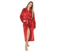 LEBENGOOD Bata Mujer Invierno - Albornoz Mujer Forro Polar, Batas de Casa Señora, Coralina, Acogedora, Microfibra OEKO-TEX®(Roja S)