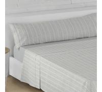 LEBENGOOD Juego de Sabanas Cama Diseños Cómodas Suaves Bajera Ajustable Encimera y Funda de Almohada 50% Algodón Oeko-Tex® 90x190/200 cm 144 Hilos Fácil Planchado (90 Harty Gris)