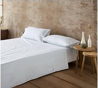 LEBENGOOD Sábanas 150x190/200 - Juego Sábanas Blancas 3 Piezas, Ropa de Cama 150, Sábana Bajera, Sábana Encimera y Funda de Almohada, 100% Algodón (Algodón, 150x190/200)