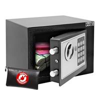 LEBENLANG 5L Caja fuerte pequeña para el hogar - Incl. bolsa ignifuga para documentos & llave de emergencia I caja fuertes empotrable mueble caja fuerte con cerradura de combinación I Mini safe Cofre
