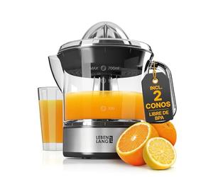 LEBENLANG Exprimidor de naranjas electrico - 2 conos & sin BPA I Alto rendimiento de zumo I 700 ml esprimidores citrinos eléctrico I Orange juicer machine Esprimidoras zumos pequeño