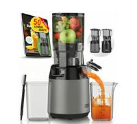 LEBENLANG Extractor de zumos y verduras - Incl. libro de recetas & gran abertura 130 mm I Perfecto para frutas enteras 100% libre de BPA I Extractor Zumo Licuadora Prensado en Frio Juicer Cold Press