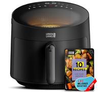 LEBENLANG Freidora aire 5 litros & 1500W - Incl. libro de recetas & 8 programas I Air fryer caliente cristal sin aceite & grasa I Airfryer Freidoras de aire pequeña Air frier frayer Airfrier Airfrayer