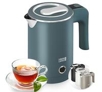 LEBENLANG Hervidor agua electrico en Acero Inoxidable - 0,5 Litros, 600W, Libre de BPA I Pequeño Hervidor Electrico de Viaje I Mini travel kettle Pequeña Hervidores de agua eléctrico