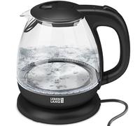 LEBENLANG Hervidor de agua de 1 l de vidrio - 1L Inkl. Filtro de cal I By Mieli Hervidor de agua sin BPA 1 litro pequeño para acampar viaje mini camping 1 litro de agua