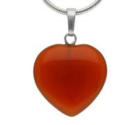 Lebensquelle Plus Colgante de corazón de piedras preciosas auténticas, 2 x 2 cm, colgante de corazón con ojal plateado, 2 cm, Piedra media, Varios