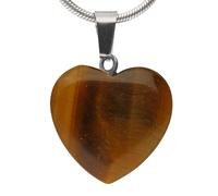 Lebensquelle Plus Colgante de corazón de piedras preciosas auténticas, 2 x 2 cm, colgante de corazón con ojal plateado, 2 cm, Piedra media, Varios