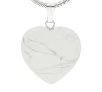 Lebensquelle Plus Colgante de corazón de Piedras Preciosas auténticas, 2 x 2 cm, Colgante de corazón con Ojal Plateado (magnesita)