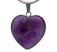 Lebensquelle Plus Colgante de corazón de piedras preciosas auténticas, 2 x 2 cm, colgante de corazón con ojal plateado, 2 cm, Piedra media, Varios