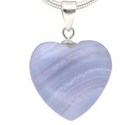 Lebensquelle Plus Colgante de corazón de piedras preciosas auténticas | Ojal de plata 925 - dos tamaños | colgante de piedra natural en forma de corazón | joyas e idea de regalo, M (2 x 2 cm), Piedra