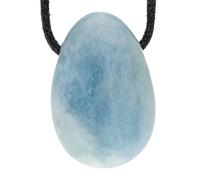 Lebensquelle Plus Colgante de gota de aguamarina | colgante de piedra tamboreada perforada con cinta de algodón | colgante de piedras preciosas de, Piedra semipreciosa, Aguamarina