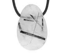 Lebensquelle Plus Colgante de gota de cuarzo turmalina | colgante de piedra tamboreada perforada con cinta de algodón | Colgante de piedras preciosas de, Piedra media, Cuarzo turmalinado