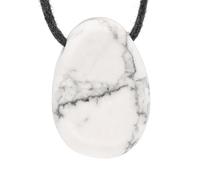 Lebensquelle Plus Colgante de gota de magnesita, colgante de piedra tamboreada con cinta de algodón, colgante de piedras preciosas de, Piedra semipreciosa, Magnesita