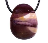 Lebensquelle Plus Colgante de gota de Mookait | Colgante de piedra tamboreada con cinta de algodón | Colgante de piedras preciosas de, Piedra, Mookait