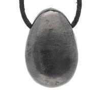 Lebensquelle Plus Colgante de gota de shungite negro | Colgante de piedra tamboreada con cinta de algodón | Colgante de piedra preciosa, Estera de medio, Shungita