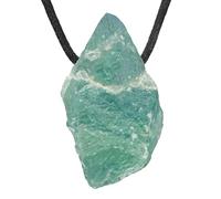 Lebensquelle Plus Colgante de piedra en bruto | colgante perforado con cinta de algodón | natural (fluorita, verde), unterschiedlich, Piedras preci, Fluorite