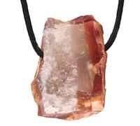 Lebensquelle Plus Colgante de piedra en bruto, colgante perforado con cinta de algodón, natural, talla única, Piedra preciosa, Sin piedra preciosa