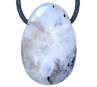 Lebensquelle Plus Colgante de piedra lunar arcoíris | Colgante de piedra de roca con correa de cuero | Colgante de piedras preciosas de, Piedras preciosas, Labradorite